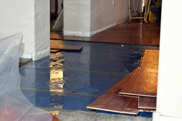 Professional Flood Damage Restoration technician working in Auxvasse, MO
